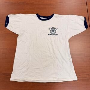 Vtg 70s 80s Champion USMMA Kings Point Merchant Marine Academy Ringer T-Shirt XL